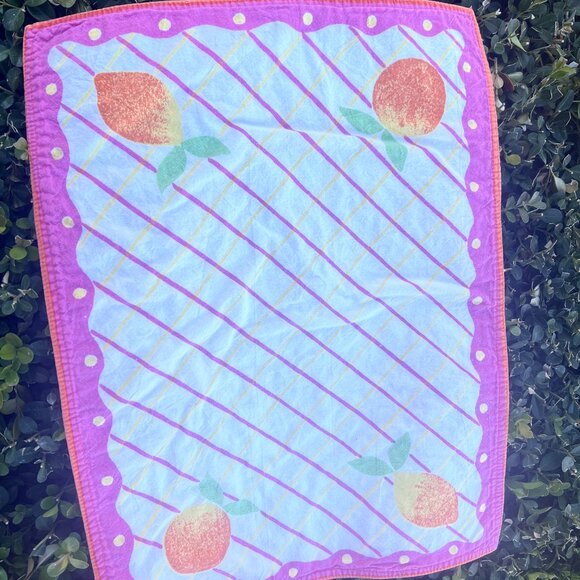 Pottery Barn Placemats - 8 - Lemon/Orange - Lattice with Pink & Orange - Picture 3 of 6